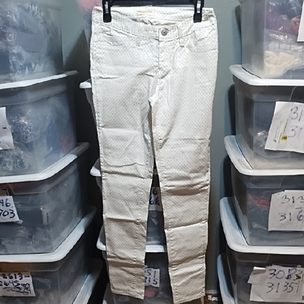 Denim - White Polka Dot Skinny Jeans